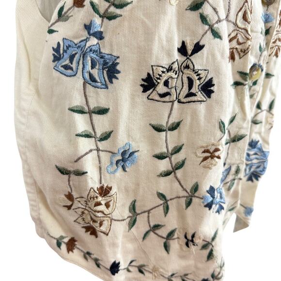 Summit Hill Womens Embroidered Vintage Floral Vest Ivory Womens 90ss sz M - Picture 2 of 16